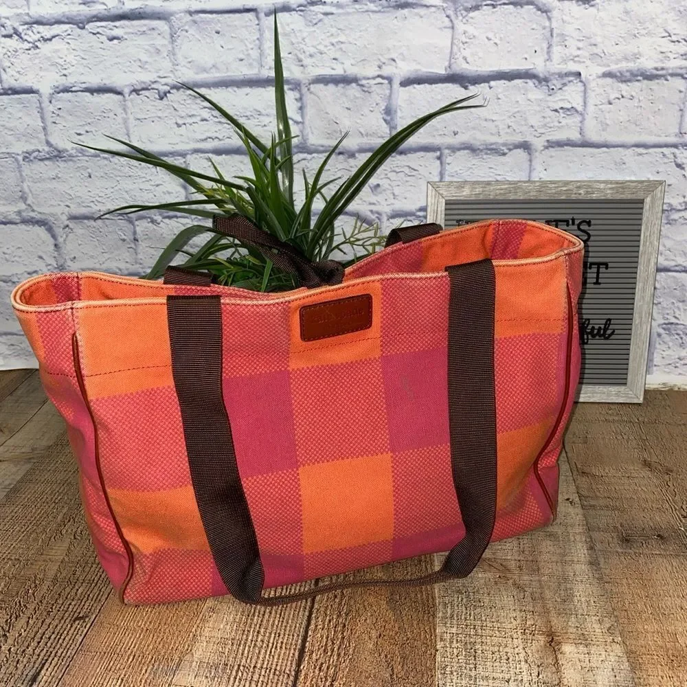 Kate Spade Pink Orange Plaid Large Victoria Baby Bag